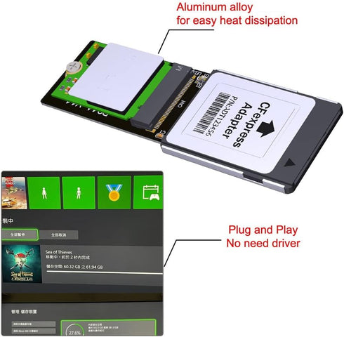 NFHK Type-B CF-Express to NVMe 2230 M.2 M-Key CH SN530 SSD Adapter for Xbox Series X&S PCIe4.0 Expansion
