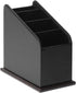 JACKCUBE DESIGN Black Leather Remote Control Organizer Holder with 4 Compartments, Media Storage Box (MK292A)