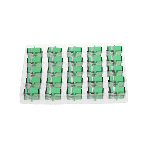 50PC Green SC Singlemode Fiber Optical Coupler, SC Female to SC Female APC Adapter for Network Internet Connector
