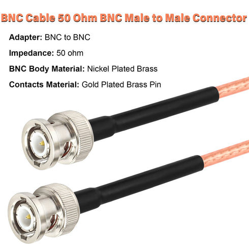 XRDS -RF BNC Cable 10 FT, 50 Ohm BNC cable BNC Male to BNC Male Cable BNC RG316 Antenna Cable for Antenna Scanners or Handheld Ham Radios etc.