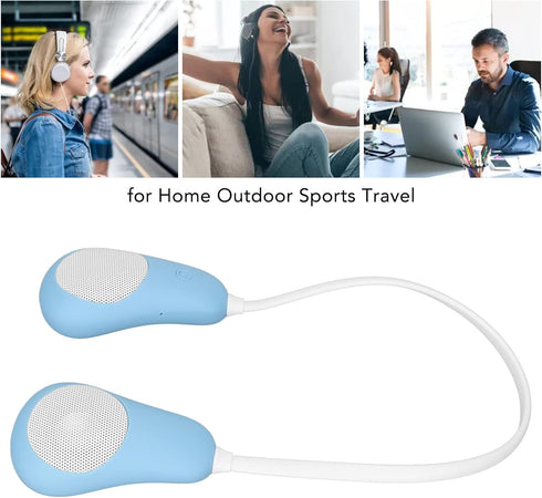 Neckband Bluetooth Speaker, Hands-Free Wireless Wearable Speaker for Home and Outdoor (Blue)