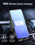 Wireless Car Charger with Phone Holder Mount, Fast Charging 15W Auto Clamping for Air Vent Accessories