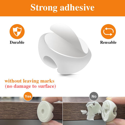 Shintop 16 Pack White Cable Clips, Adhesive Cord Holder for Organizing Phones, Chargers, Desk, Nightstand, Car