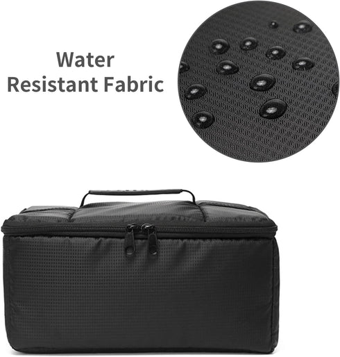Camera Insert Bag, Water Resistant Portable Inner Bag for DSLR SLR Camera, Shockproof Padded Storage, Black