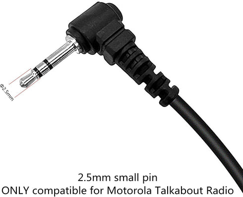 2.5mm Earpiece D Shape Headset with PTT Mic for Motorola Talkabout Radio T100 T200 T200TP T260 T260TP T265 T380 T400 T460 T600 T605 T605 T800 MH230R MR350R MT350R MS350R