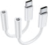 JXMOX USB Type C to 3.5mm Female Headphone Jack Adapter (2-Pack), USB C
