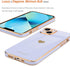 Teageo iPhone 13 Case for Girls Women, Cute Love-Heart Luxury Bling Plating Soft Back Cover - Purple