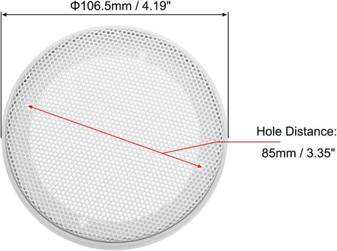 uxcell Speaker Grill Cover 3 Inch, 106.5mm Mesh Decorative Circle Subwoofer Guard Protector - White 2pcs