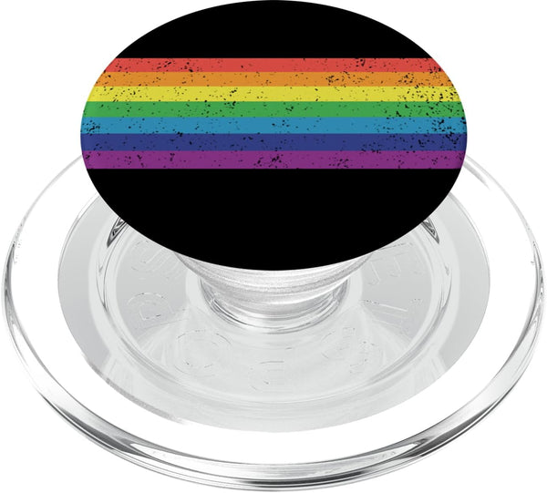 PopSockets MagSafe PopGrip for iPhone - Rainbow Flag Retro Style LGBT Gay Pride