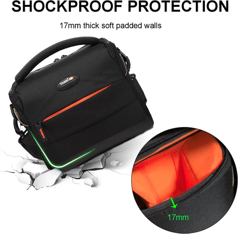 svatin Camera Shoulder Bag,Shockproof Camera Sling Lens Case,Digital DSLR SLR Mirrorless Crossbody Cameras Accessories