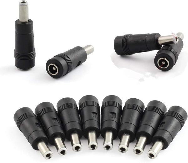 ZYAMY 10pcs DC Power Adapter, 5.5x2.1mm Female Jack to 5.5x2.5mm Male Plug Electrical Socket Converter