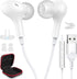 USB Headphone for PC Laptop, Magnetic Wired Earbuds with Microphone Control, Noise Canceling In-Ear Silicone Cap for