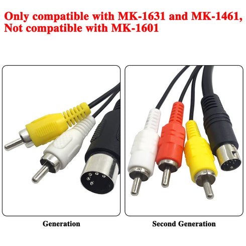 AFUNTA 6 Feet RCA Connection Cord, Standard AV Cable Compatible with Sega Genesis 2 & 3