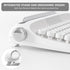 YUNZII Upgraded Wireless Keyboard, Retro Typewriter Style with Integrated Stand, USB-C/Bluetooth, Snow White