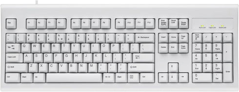 Perixx PERIBOARD-106 US W Wired Performance Keyboard - Full Size 17.9"x6.6"x1.7" - 20 Million Key Press Life - White