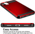 Vofolen Case for iPhone 11, Wallet Credit Card Holder, Anti-Scratch Dual Layer Hybrid Bumper Armor, Bright Red
