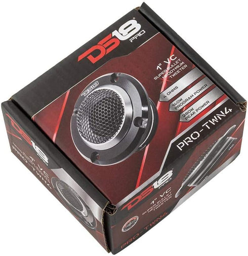 DS18 PRO-TWN4 High Compression Neodymium Super Bullet Tweeter, 1" VC, 280 Max, 140W RMS, 4 Ohms with Built-in Crossover