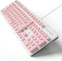 Typewriter Keyboard, 104-Key Punk Retro Gaming Keyboard, Wired USB, LED White Backlit, Cute for PC/Win/Mac/Laptop (Pink)