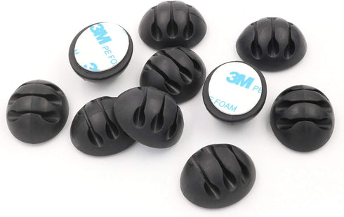 ENVISIONED 3M 10 Pack Pack) 10 Cable Clips with Self Adhesive, Cord Organizer for Desk Cable Management - of Black
