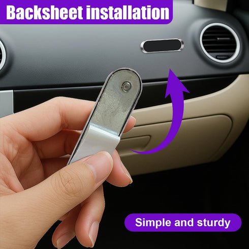 Deaelf Magnetic Phone Car Mount, Flat Stick on Car Dashboard Cell Phone Stand with Metal Plate, Universal Automobile