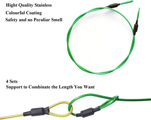 9 8 7 6 5 4 3 Camera Safety Tether, Stainless Steel Cable Wire Colorful Coating Lanyard with Hook Carabiner Clip