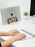 JARLINK 2-in-1 Vertical Laptop Stand Holder - Aluminum Adjustable Dock for MacBook, Surface, and HP, Silver