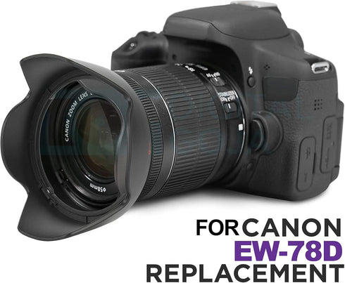 Lens Hood, Tulip Flower Lens Hood for EF-S 18-200mm f/3.5-5.6 is Lens, EW-78D ABS Mount Replacement