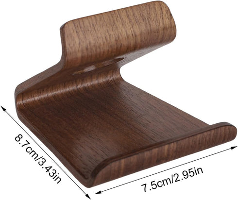 Gosknor 8.7x7.5x6cm/3.43x2.95x2.36in Wooden Phone Stand, Portable Walnut Wood Desktop Mobile Cell Phone Holder