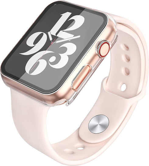 Misxi 2 Pack PC Case with Tempered Glass Screen Protector for Apple Watch SE 2 (2024) and Series 4-6, 40mm