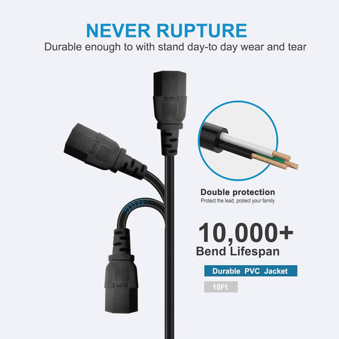 Love your yy 10Ft 3 E35 E55 F63 F80,Goplus, Prong AC Power Cord TV Universal Treadmills Cable for Computer Monitor