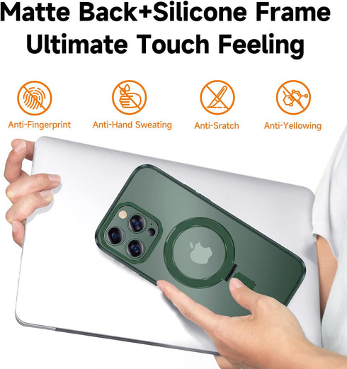 MAGIC JOHN Magnetic Case for iPhone 13 Pro Max - Compatible with Magsafe, Military Grade Shockproof, Green