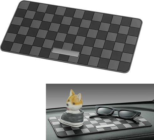 lekiliky Car Dashboard Non-Slip Mat, PVC High-Temperature Resistant Scratch-Proof Storage Pad for Sunglasses