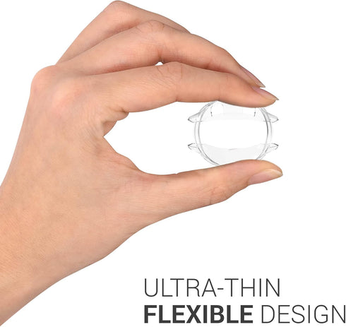 kwmobile Clear Silicone Frame Cover Compatible with Garmin Venu 2 (2-Pack) - Black/Transparent