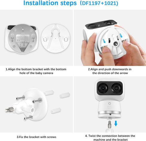 Adjustable Bracket Mount for Eufy Security Indoor Cam S350 Camera (White)