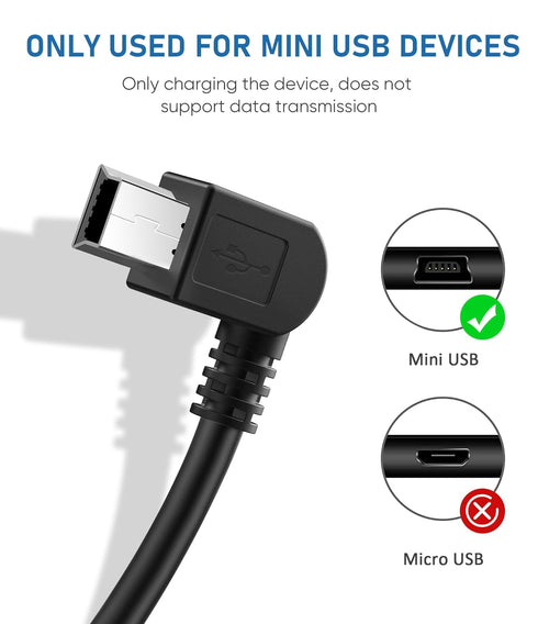 YQMAJIM GPS Dash Cam Power Cable, 10Ft Mini USB Charger Cable for Garmin GPS, Dashcam Replacement Power Cord