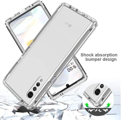 VIESUP Crystal Cellular Phone Case for LG Velvet 5G/G9 - Transparent Shockproof Silicone Soft Case with Camera