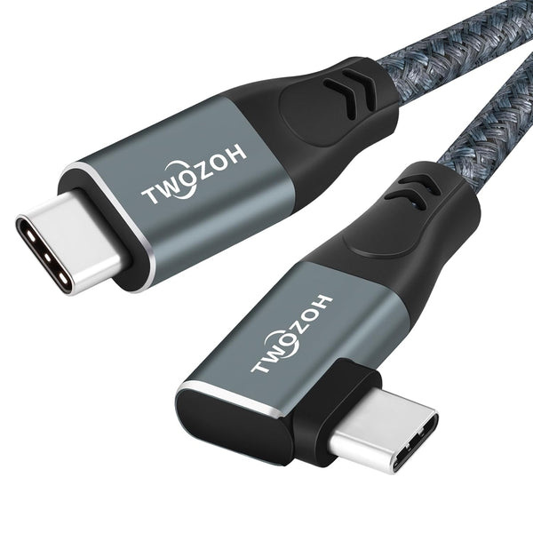 Twozoh Right Angle USB 3.2 Gen 2 Cable, 90 USB C 20Gbps