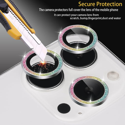 Camera Lens Protector for iPhone 13 Pro & Pro Max - Tempered Glass with Aluminum Alloy Ring