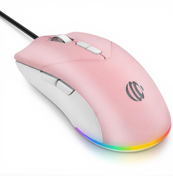 mobiproduct Wired Mouse, USB Computer Mouse 1600 DPI Mobile Optical Mouse Ergonomic Design