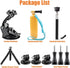 KUANVE 4 1 in Action Camera Accessories Kit, Floating Handle Grip, Suction Cup Mount, Handheld Selfie Stick and Mini