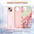 Btscase for iPhone 15 Plus Case 6.7 inch (2023), Marble Pattern 3 in 1 Heavy Duty Full Body Shockproof Hard PC+Soft Silicone Drop Protective Women Girls Cover for iPhone 15 Plus, Rose Gold