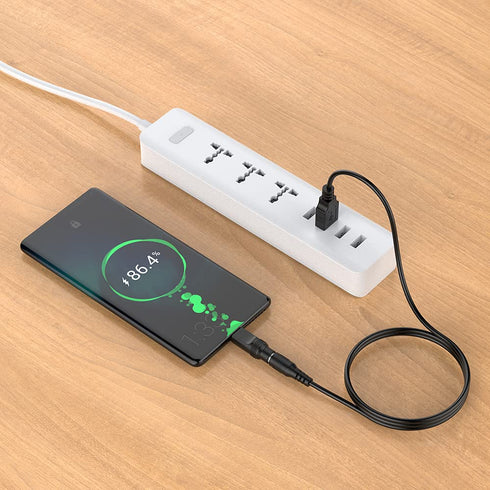 Universal USB to DC 5V Power Cord, 5FT with 10 Connector Tips (5.5x2.5, 4.8x1.7, 4.0x1.7, 4.0x1.35, 3.5x1