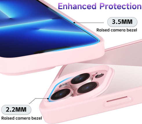 oakxco Thin Slim Clear Case for iPhone 13 Pro Max, Transparent Hybrid Hard Shell & Soft Silicone Rubber Bumper, Light