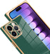 SAKUULO iPhone 13 Pro Case, Green Cute Gold Plating, Soft TPU Shockproof, Full Camera Protection Bumper Cover