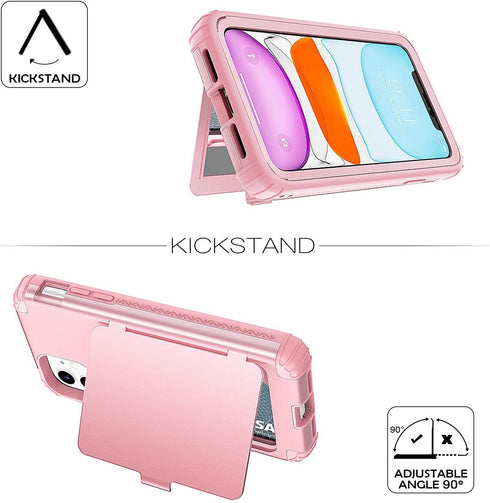 WeLoveCase iPhone 11 Wallet Case for Women, Men Defender Credit Card Holder Cover with Hidden Mirror, Shockproof
