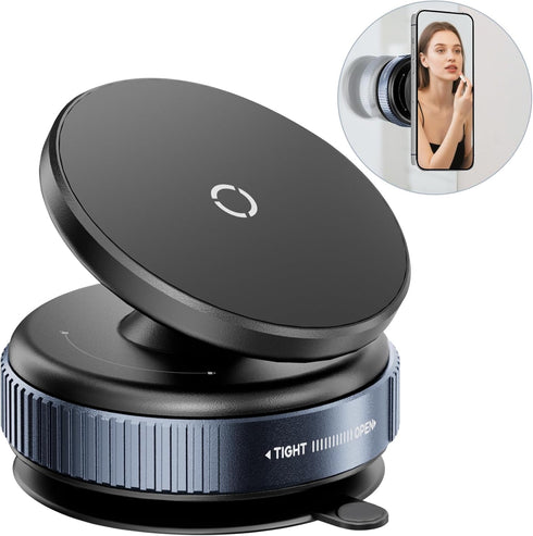 volport 360Adjustable Vacuum Magnetic Phone Holder, Removable Reusable Suction Cup Cell Phone Mount for Magsafe iPhone