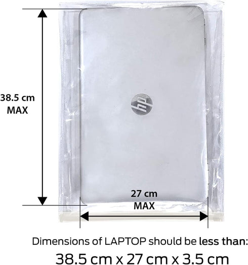 Waterproof Cover for 15.6 Inch Laptop, Dustproof Scratch Proof Translucent Zip Lock PVC Bag (Max Size: 38 x 27 x 3.5 cm)