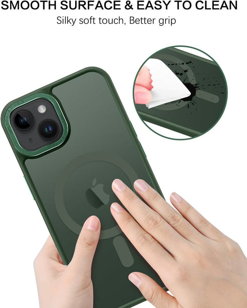 BENTOBEN iPhone 14 Plus Case, Dark Green Slim Shockproof Magnetic Cover, Compatible with MagSafe, 6.7" Protective Case.