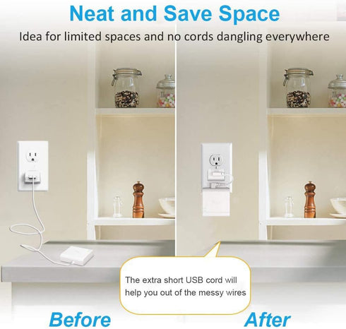 Outlet Mount for Ring Bridge, Space Saving Wall Holder with Short Cable for Ring Smart Lighting Bridge (1 Pack)
