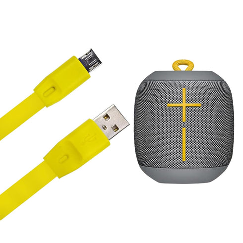 3FT Upgrade UE Boom Fast Charging Cable Replacement Charger Cord for Logitech UE Boom Series, Flat Yellow